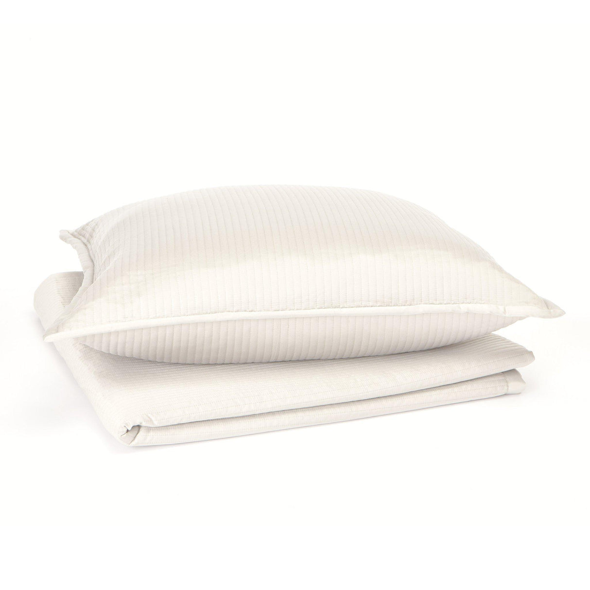 Ann Gish Ivory King Linea Coverlet Set