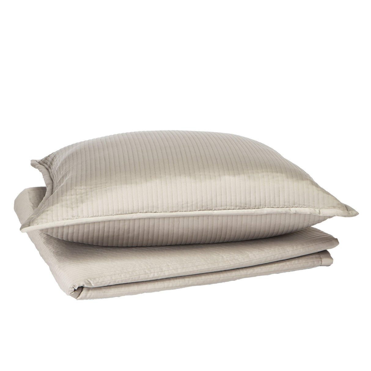 Ann Gish Taupe King Linea Coverlet Set