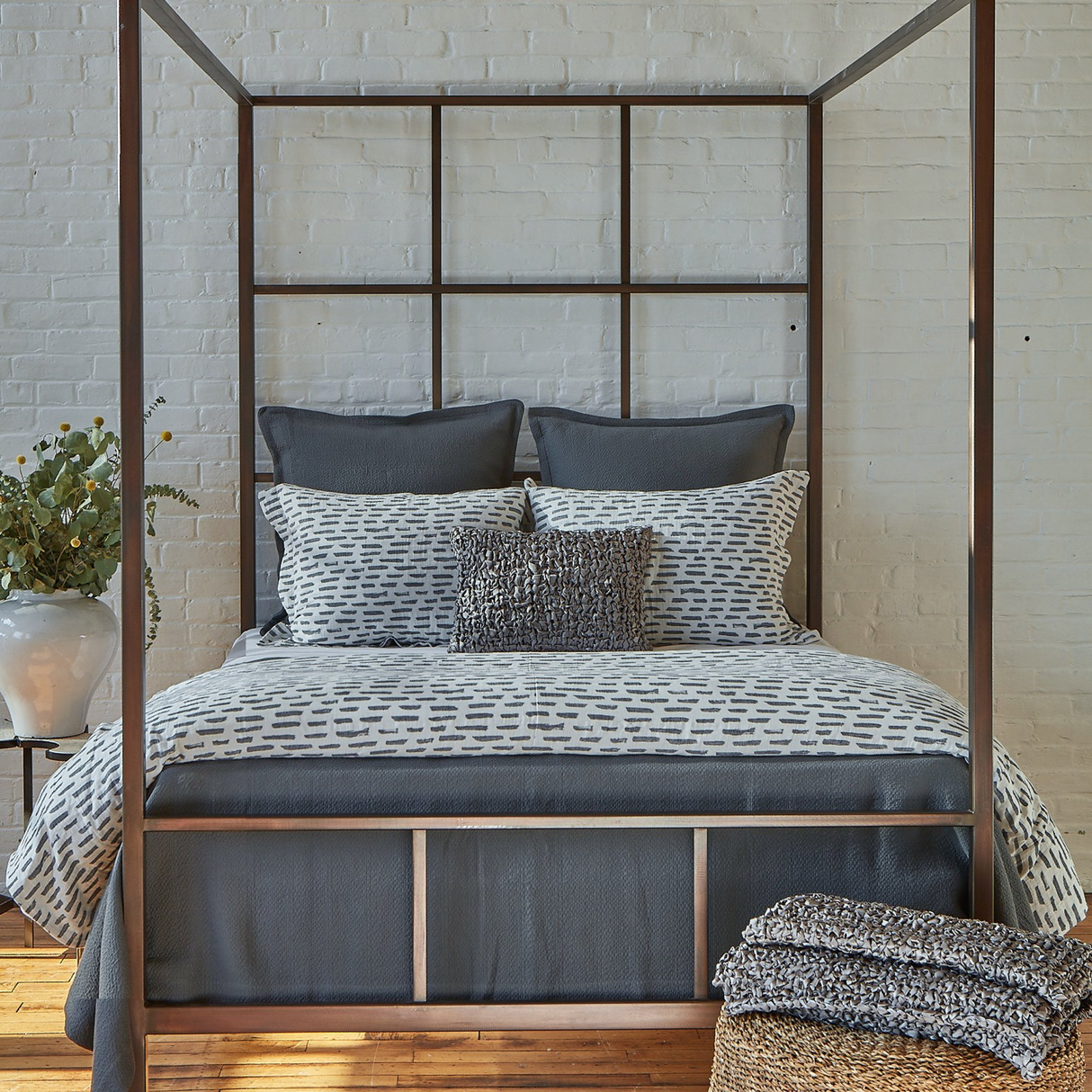 Ann Gish Charcoal King Neo Matelasse Coverlet Set