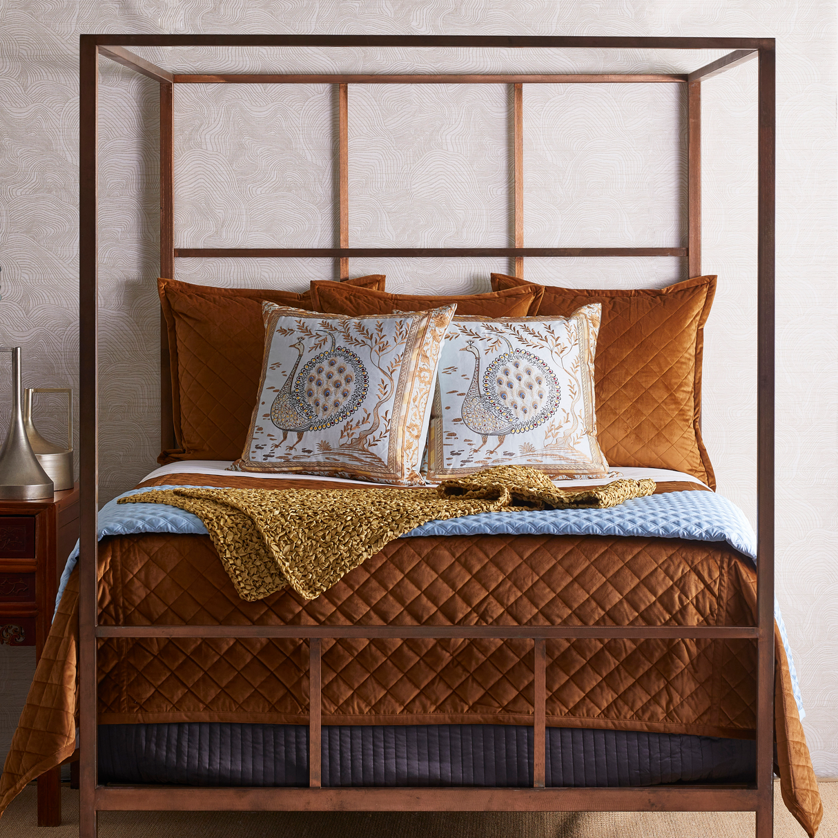 Ann Gish Amber King Velvet Coverlet Set