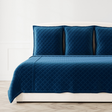 Ann Gish Navy King Velvet Coverlet Set