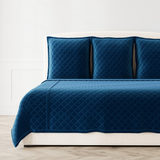 Ann Gish Navy King Velvet Coverlet Set