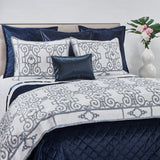 Ann Gish Navy King Velvet Coverlet Set