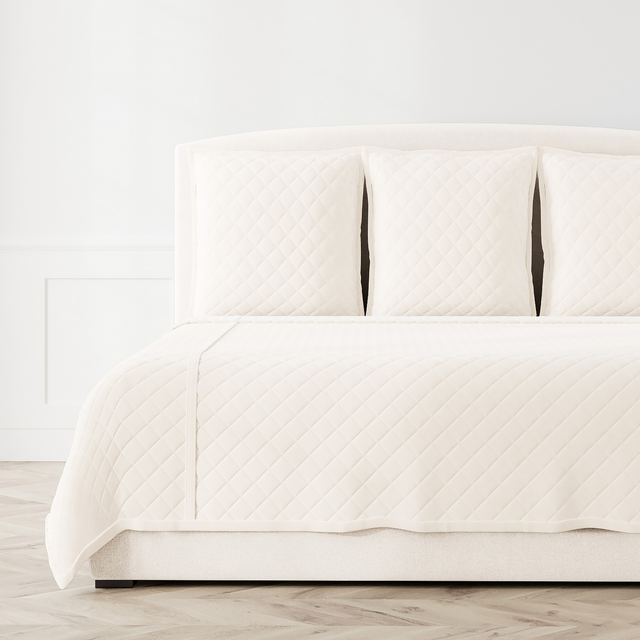 Ann Gish Ivory King Velvet Coverlet Set
