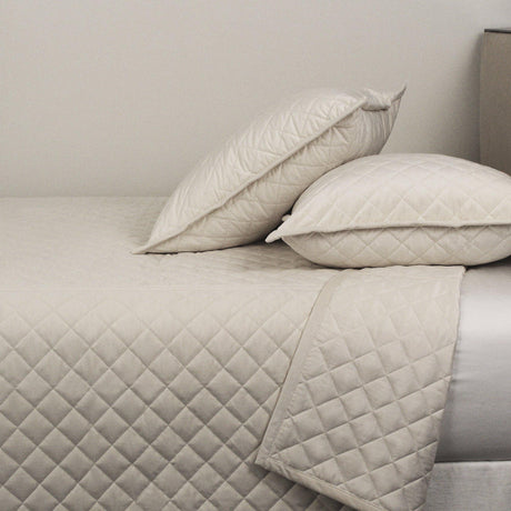 Ann Gish Ivory King Velvet Coverlet Set