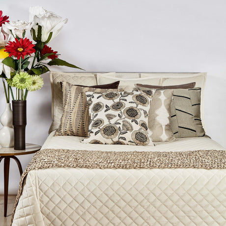 Ann Gish Ivory Queen Velvet Coverlet Set