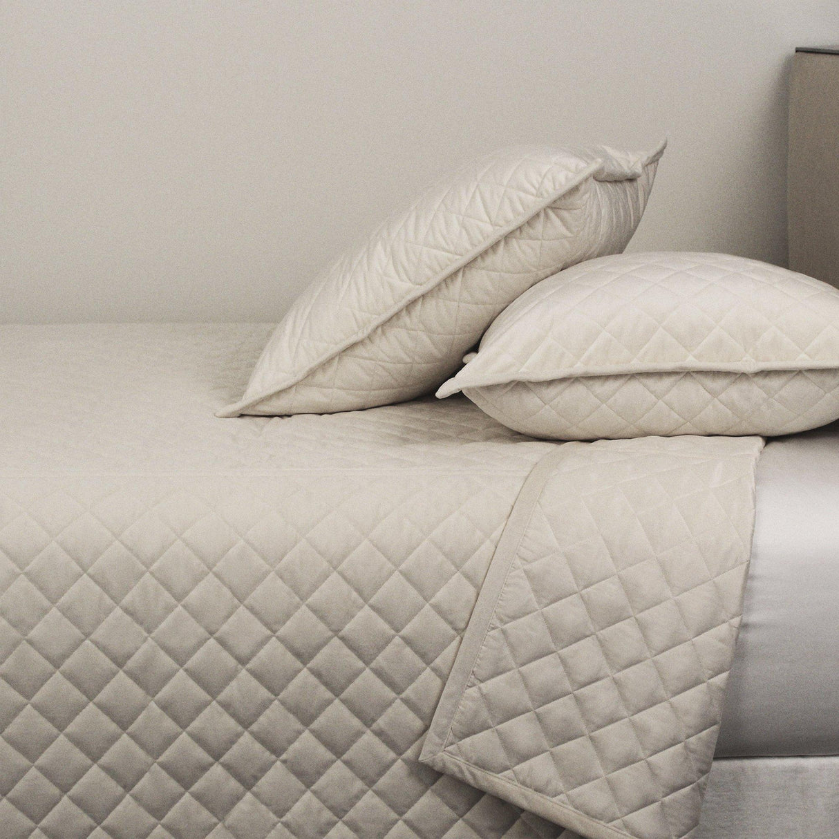 Ann Gish Ivory Queen Velvet Coverlet Set