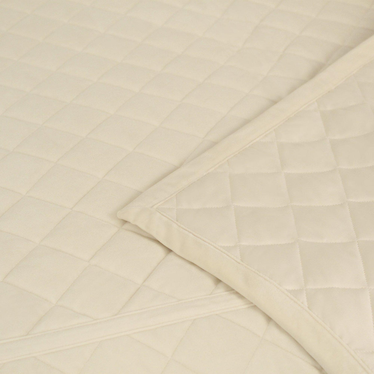 Ann Gish Ivory Queen Velvet Coverlet Set