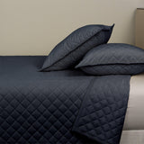Ann Gish Navy Queen Velvet Coverlet Set