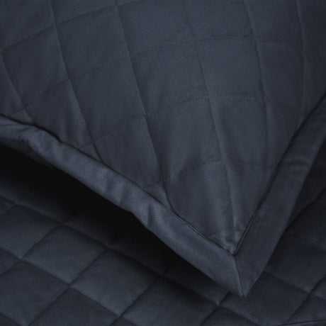 Ann Gish Navy Queen Velvet Coverlet Set