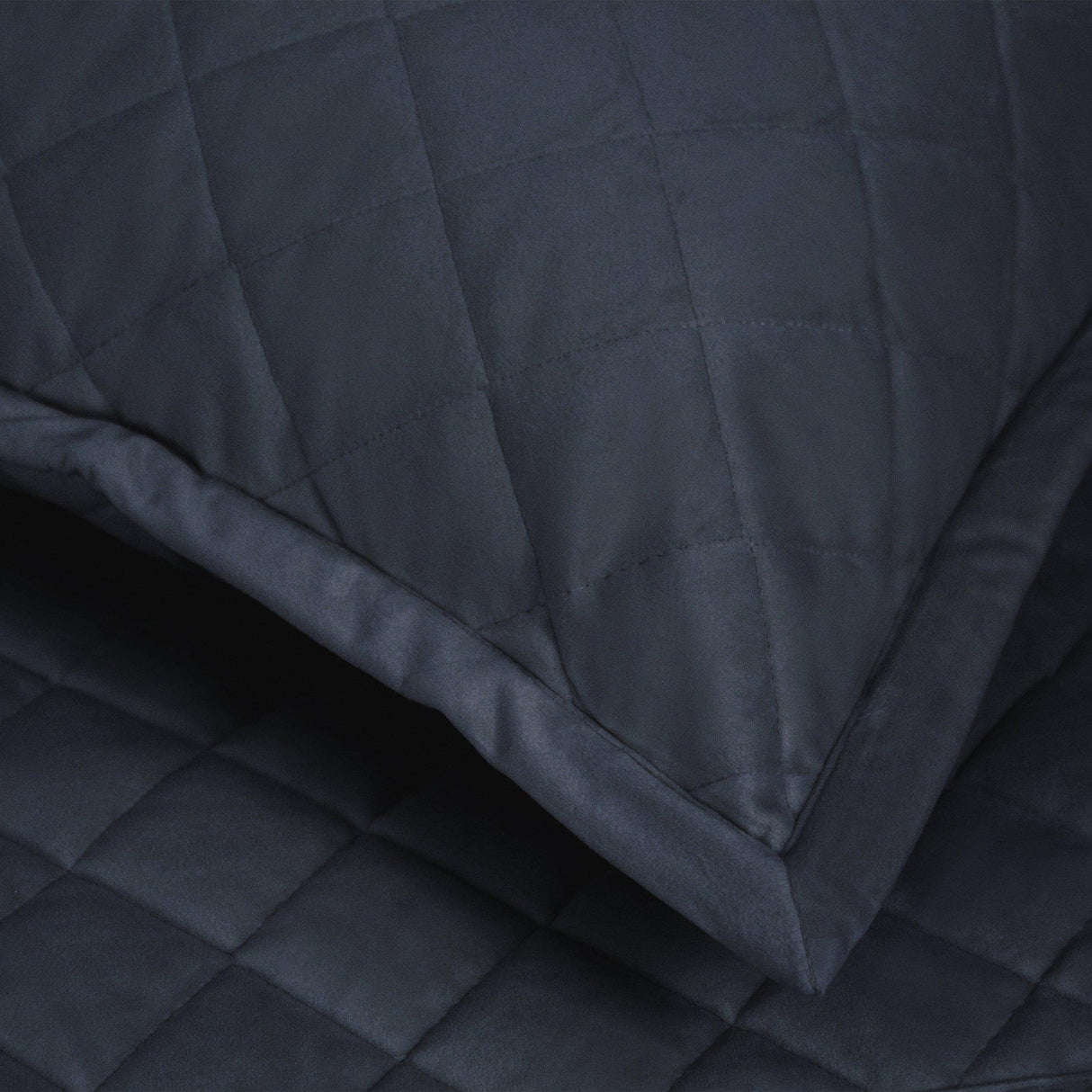 Ann Gish Navy Queen Velvet Coverlet Set