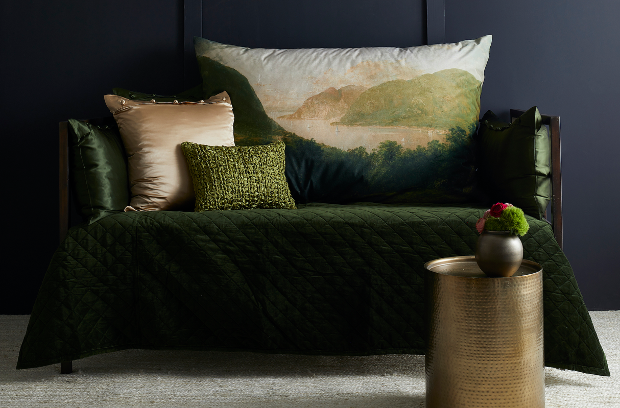 Ann Gish Pine Queen Velvet Coverlet Set