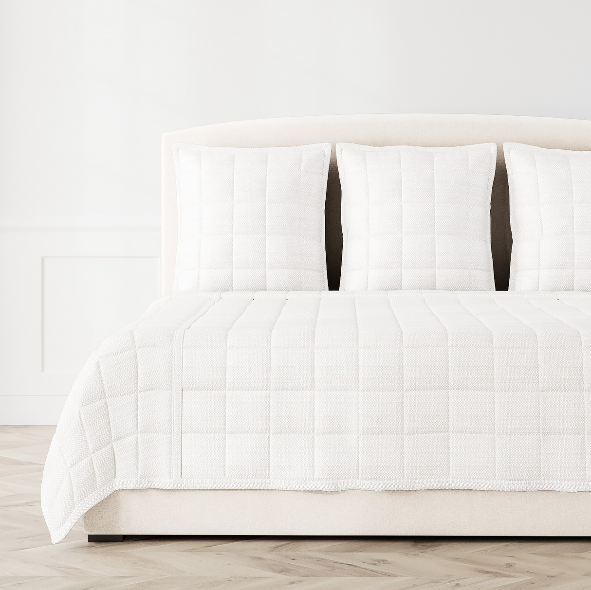 Ann Gish White Queen Texture Coverlet Set