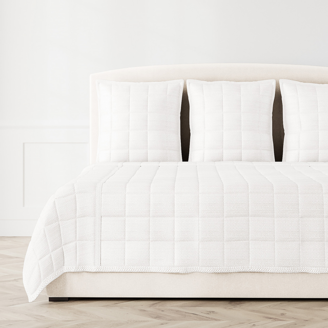 Ann Gish White Queen Texture Coverlet Set