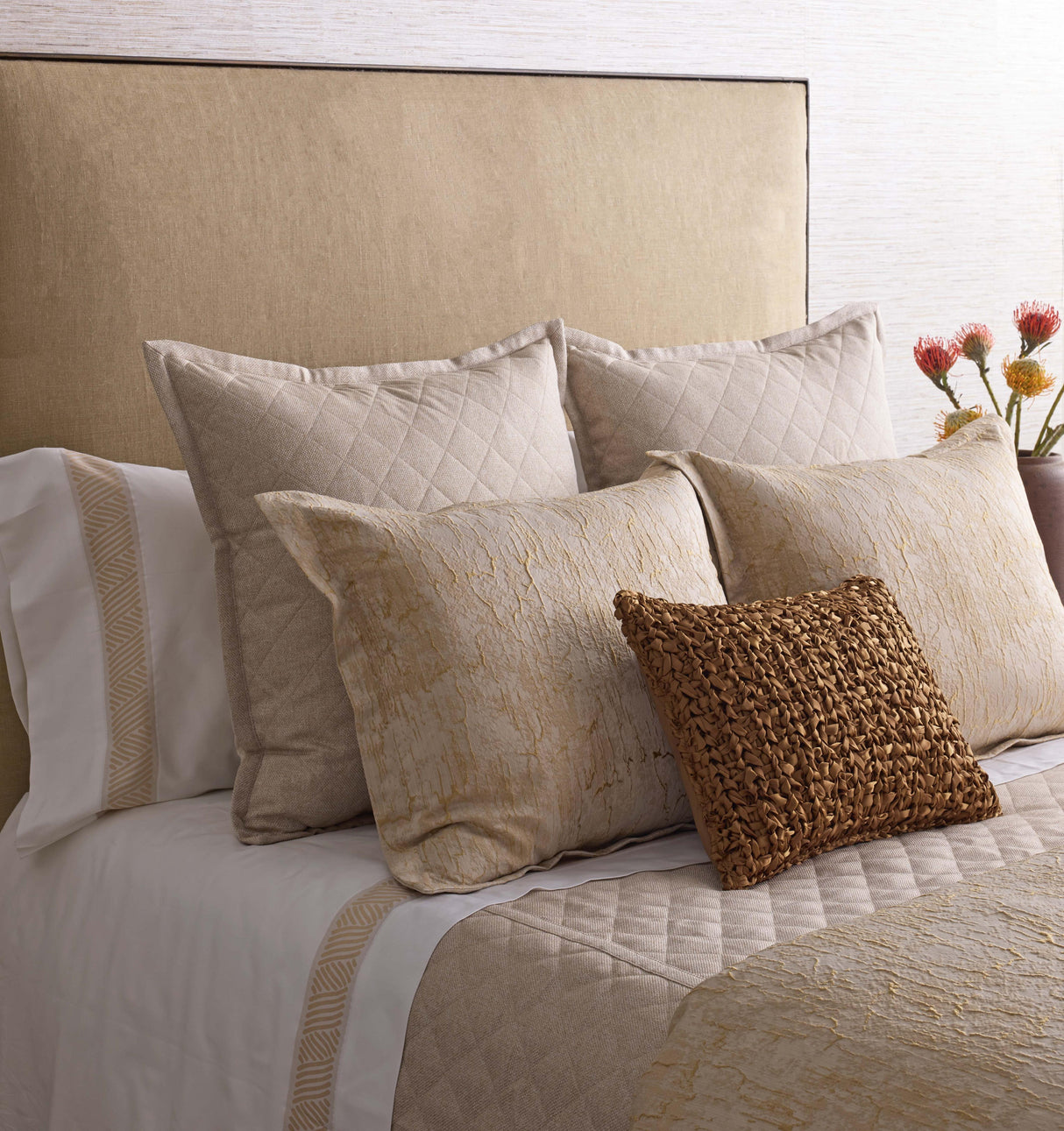 Ann Gish Gold Queen Allure Duvet Set