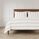 Ann Gish Ivory Sand King Beach Stripe Duvet Set
