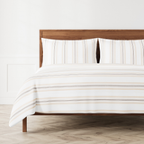 Ann Gish Ivory Sand King Beach Stripe Duvet Set