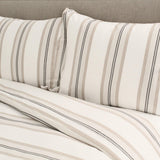 Ann Gish Ivory Sand King Beach Stripe Duvet Set