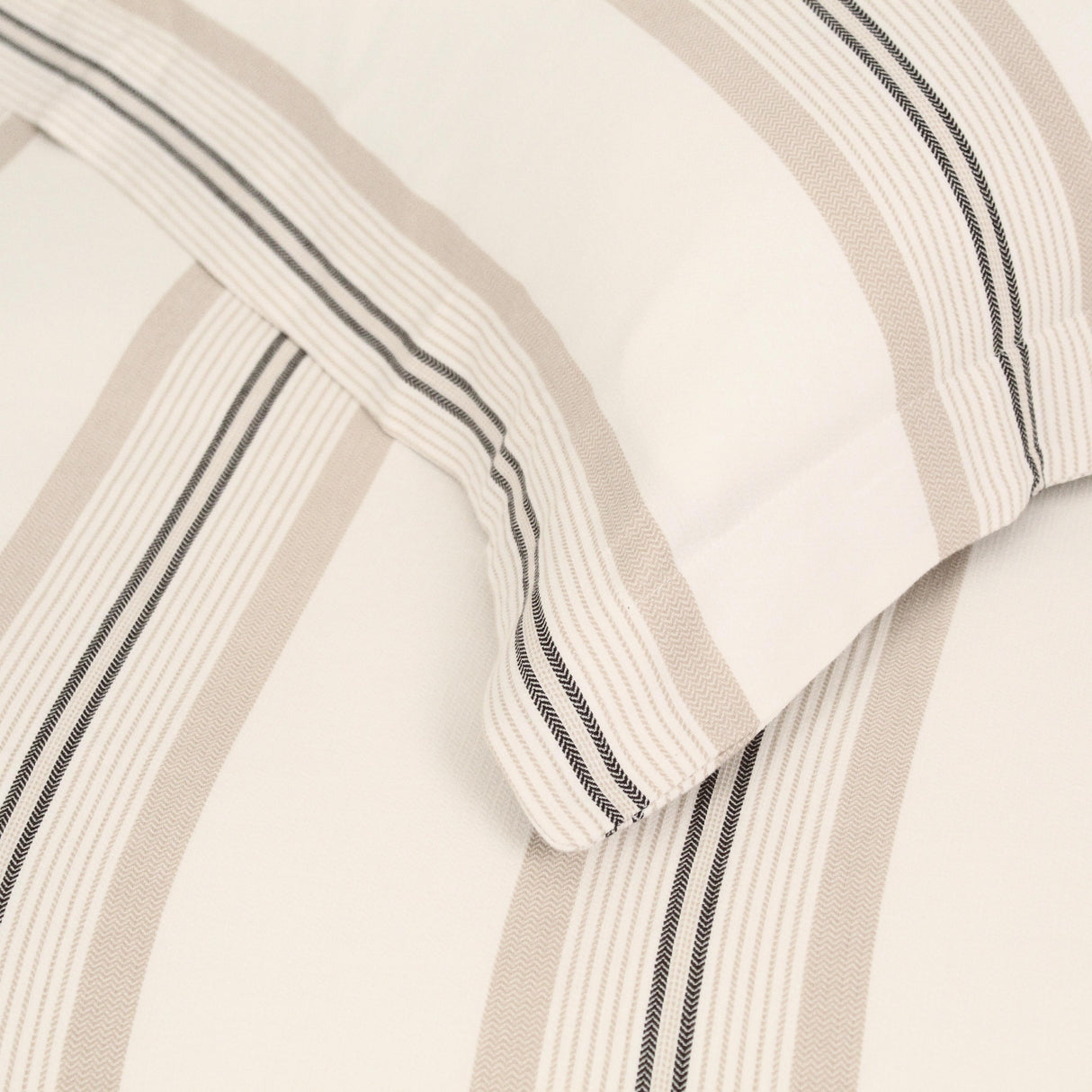 Ann Gish Ivory Sand Queen Beach Stripe Duvet Set