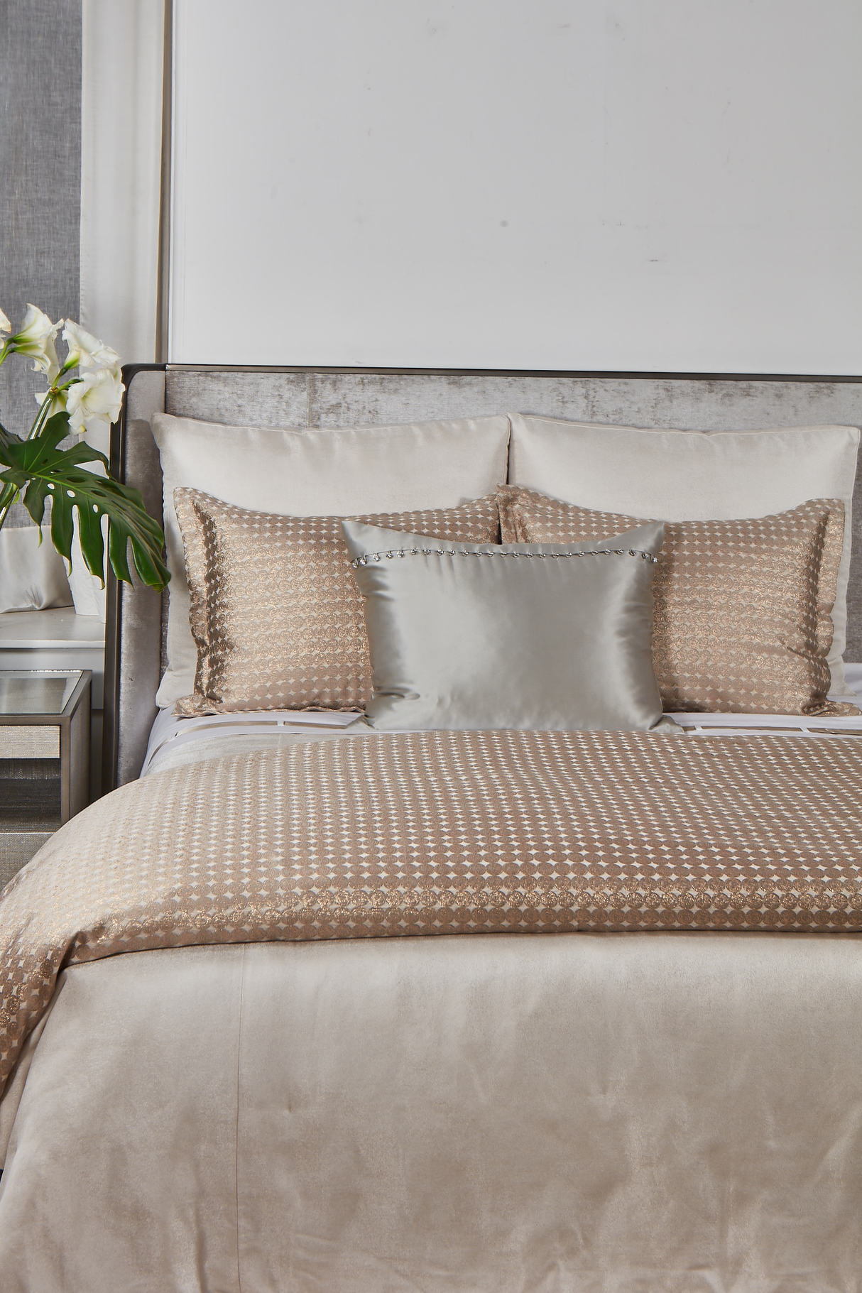 Ann Gish Gold Pumice King Coin Duvet Set