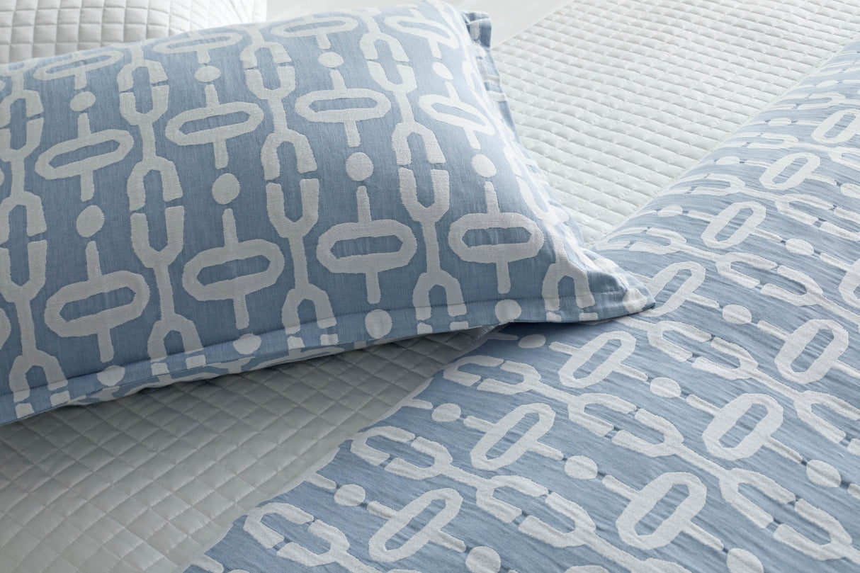Ann Gish Blue Queen Doorknocker Duvet Set