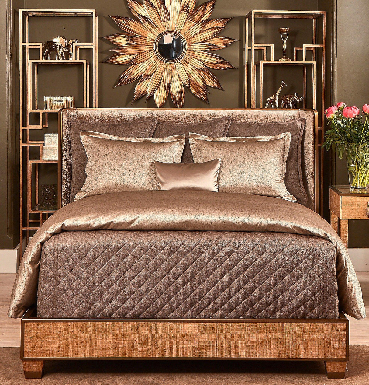 Ann Gish Bronze King Imprint Duvet Set