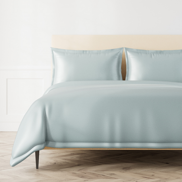 Ann Gish Aqua Queen Labyrinth Duvet Set - Aqua