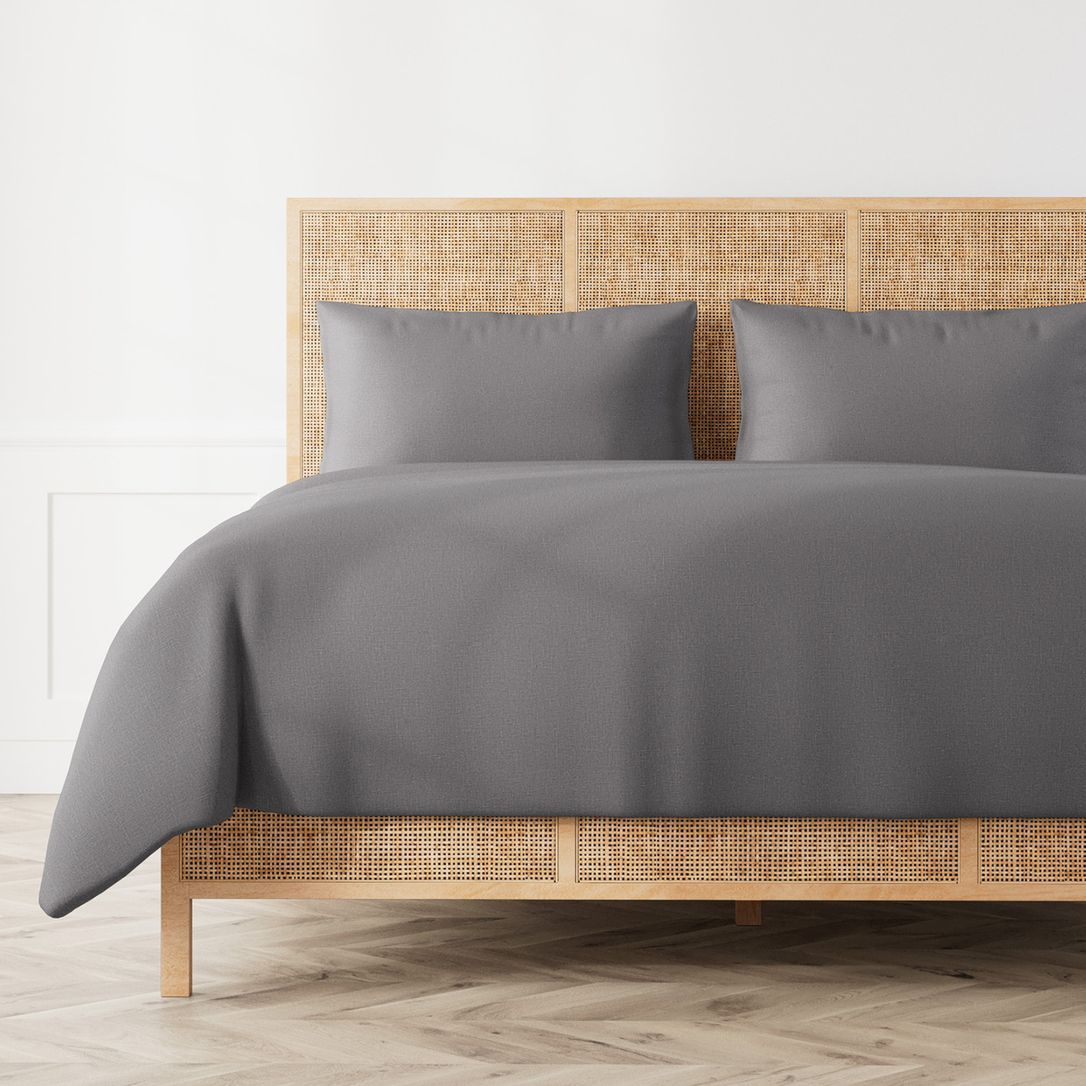 Ann Gish Charcoal King Linen Duvet Set