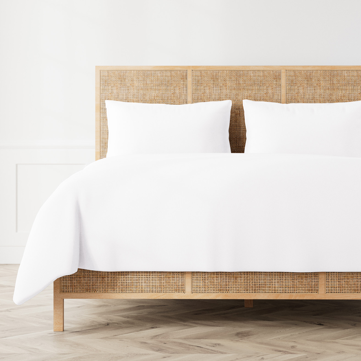 Ann Gish White King Linen Duvet Set