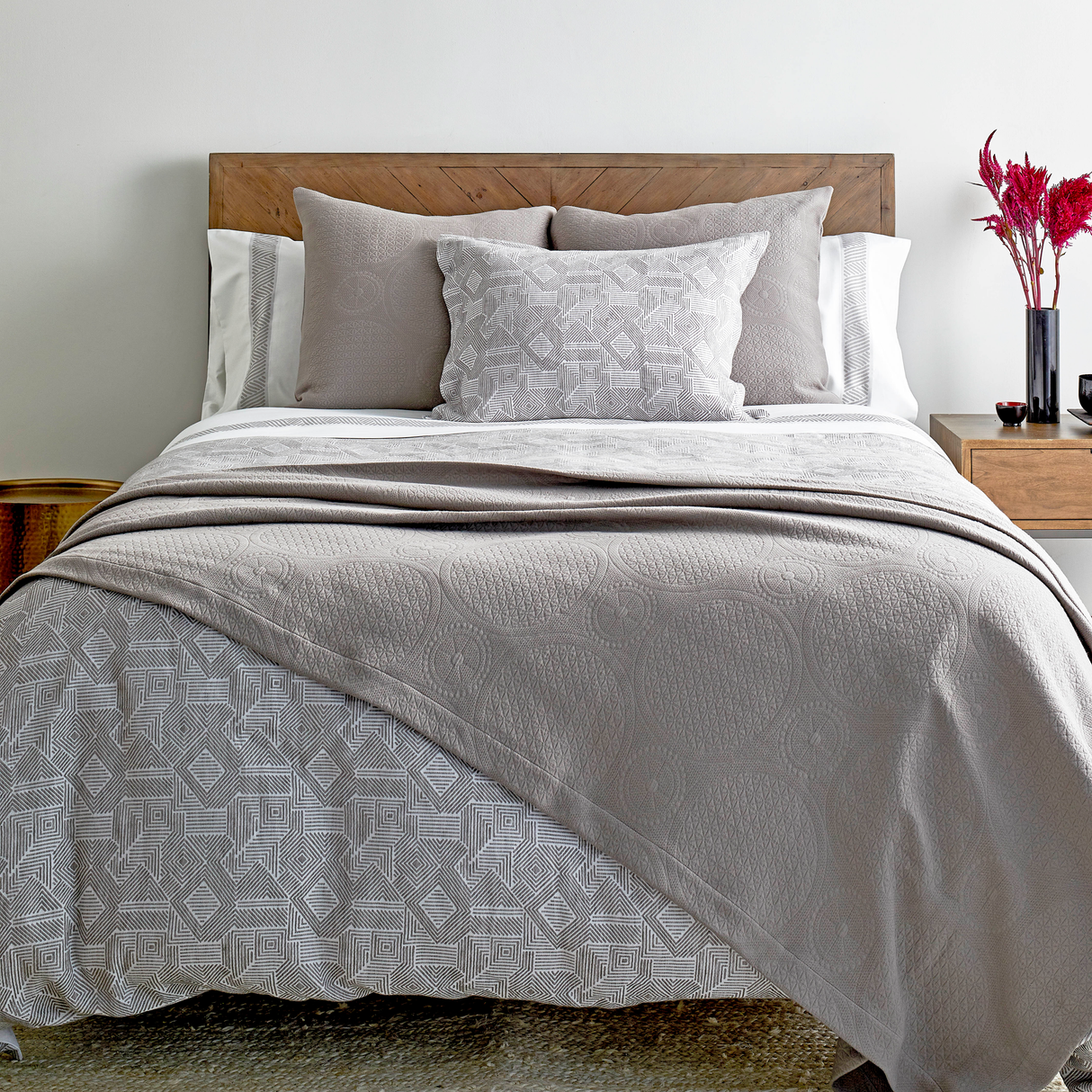 Ann Gish Bone/Ash King Sashiko Duvet Set