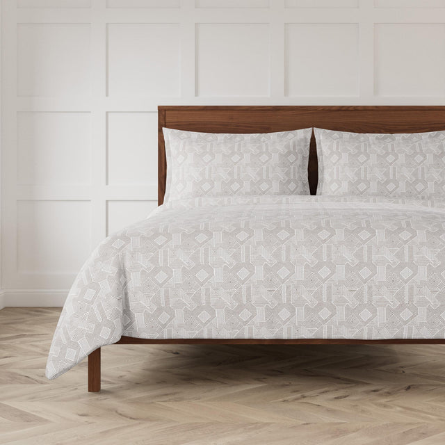 Ann Gish Bone/Ash Queen Sashiko Duvet Set