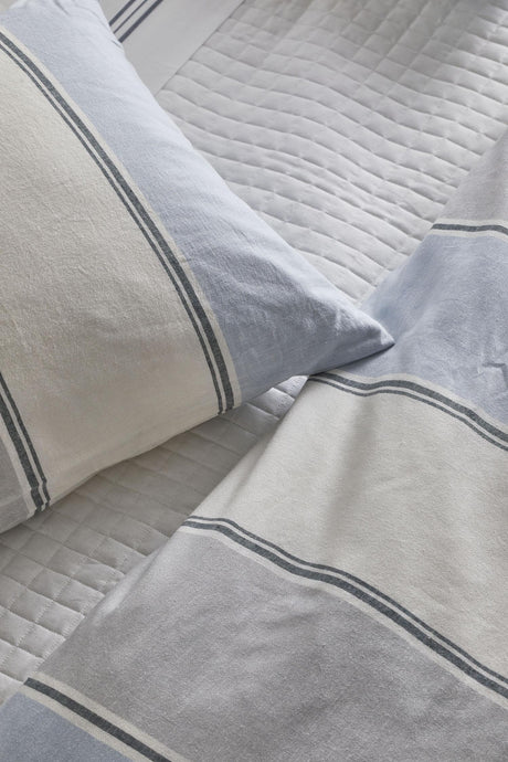 Ann Gish Blue/Grey/White Queen Schooner Duvet Set