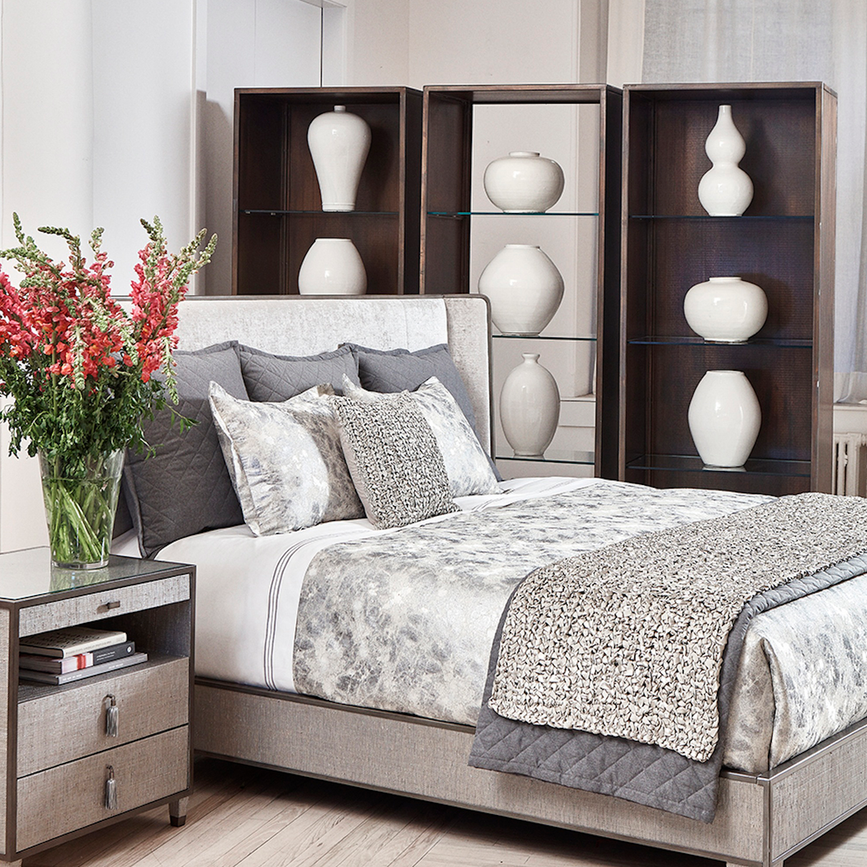 Ann Gish Silver Queen Terrazzo Duvet Set