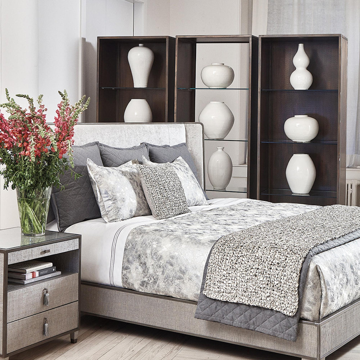 Ann Gish Silver Queen Terrazzo Duvet Set