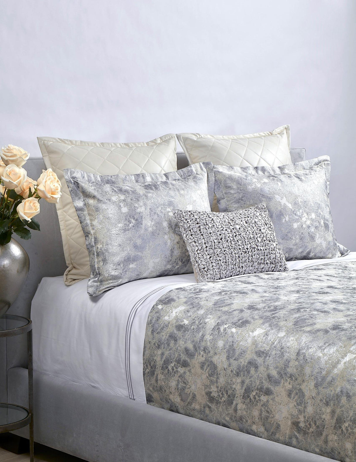 Ann Gish Silver Queen Terrazzo Duvet Set