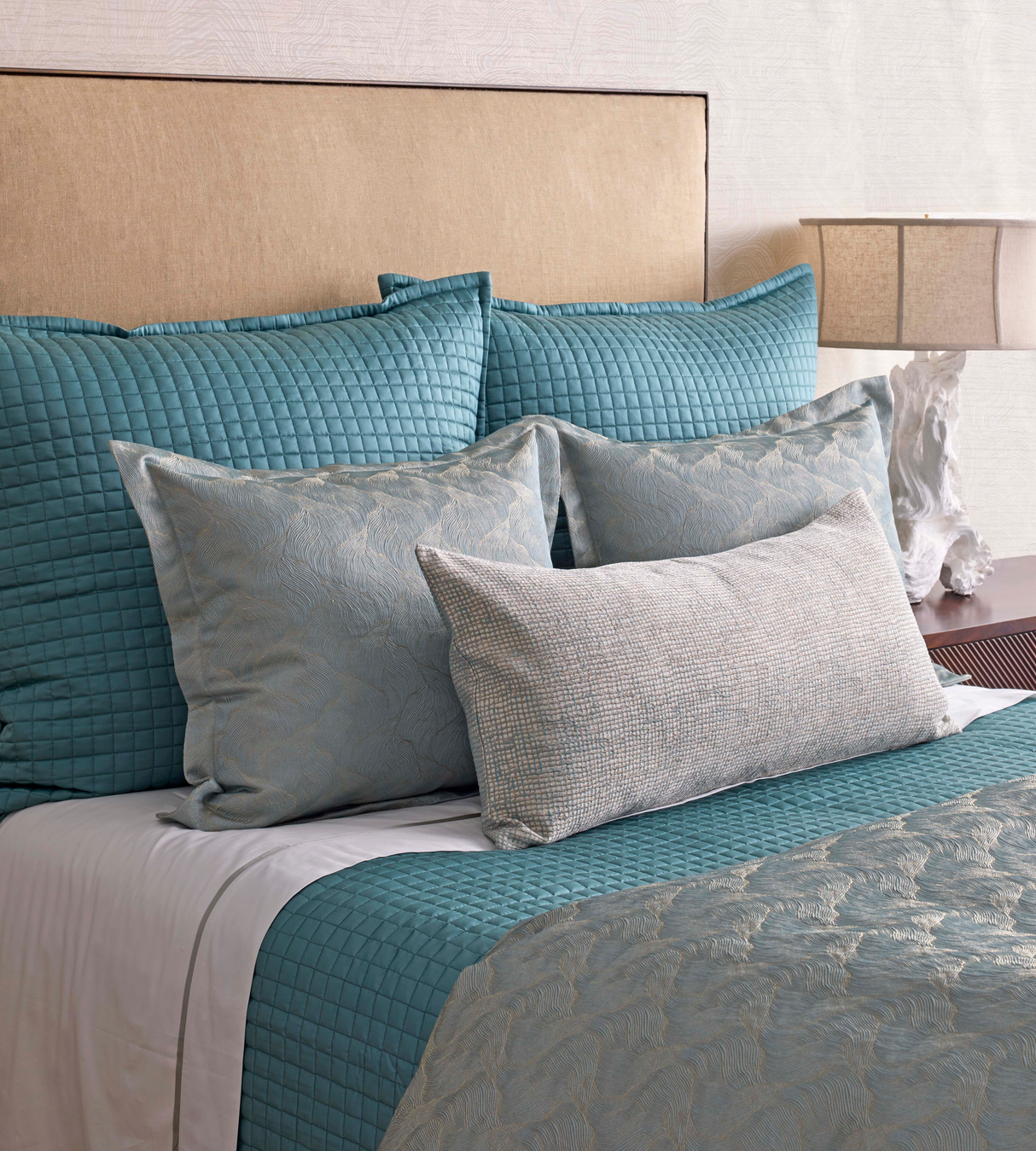 Ann Gish Aqua King Tidal Duvet Set