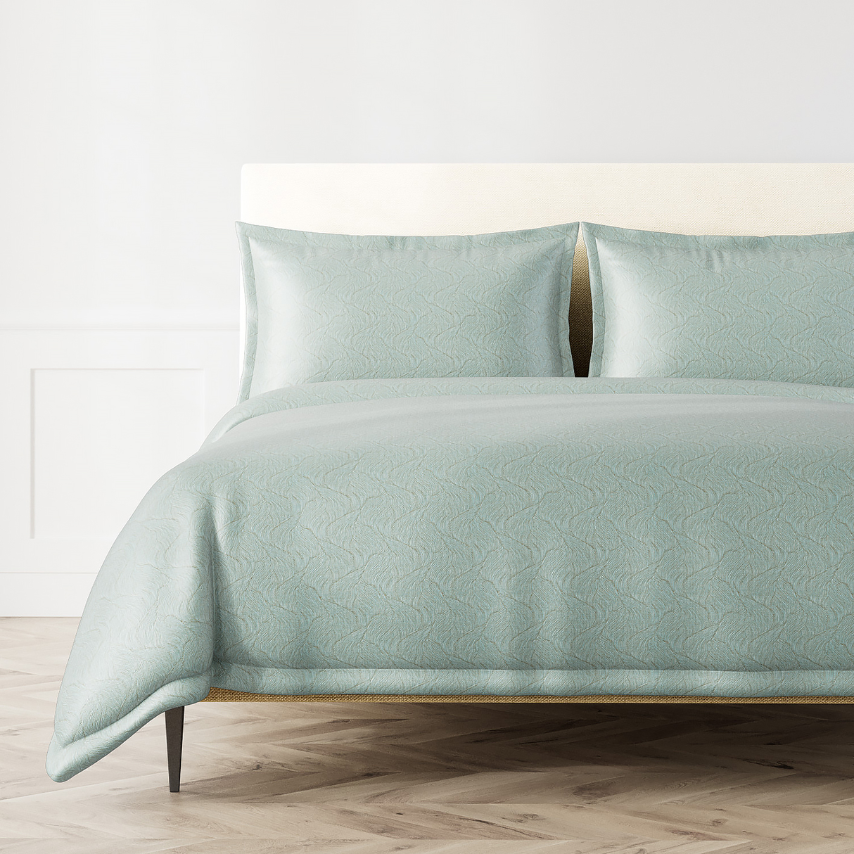 Ann Gish Aqua Queen Tidal Duvet Set