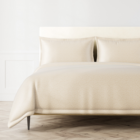 Ann Gish Gold Queen Tidal Duvet Set