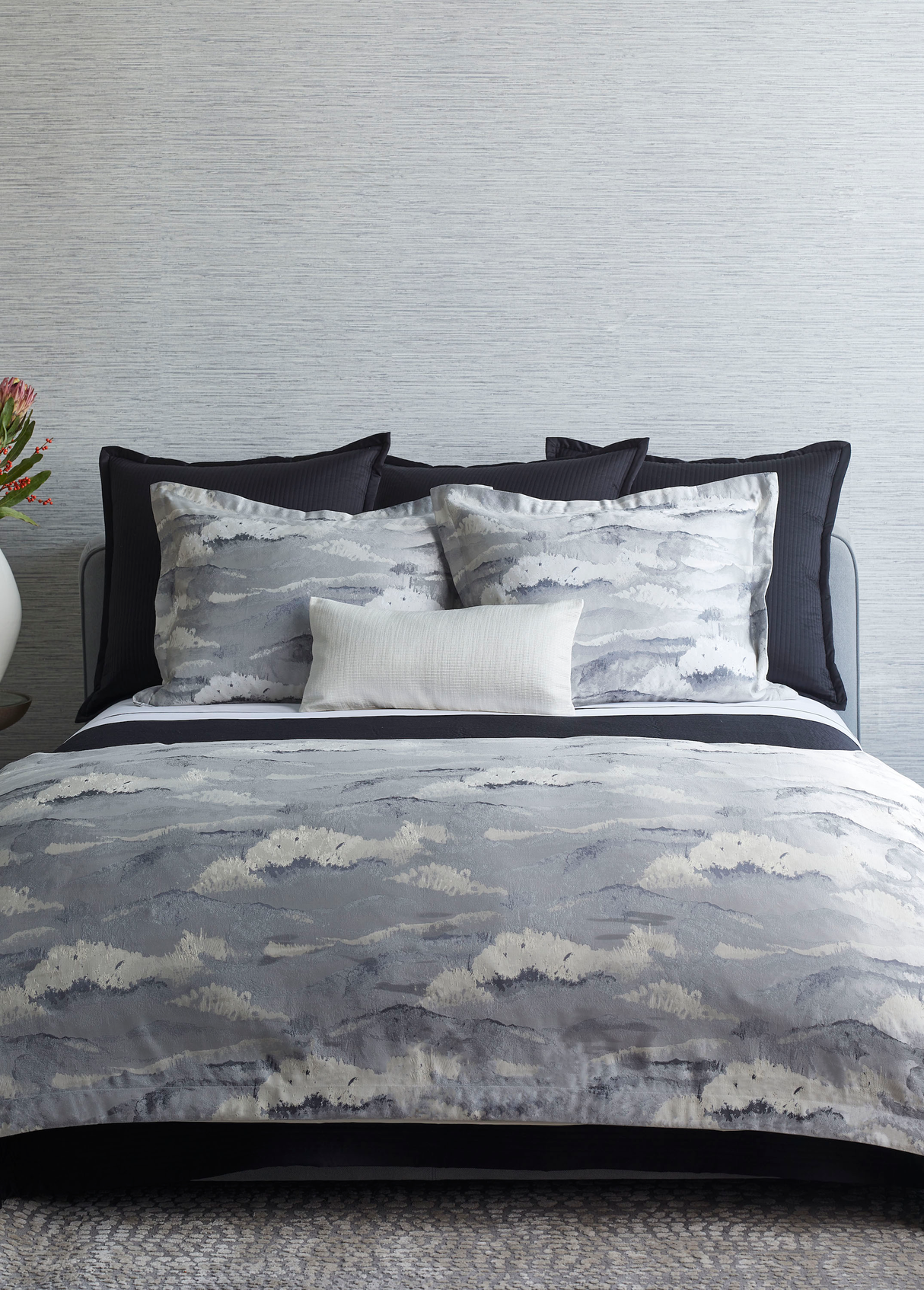 Ann Gish Grey Queen Tempest Duvet Set