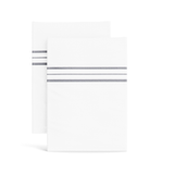 Ann Gish White Grey King Hem Stripe Pillowcases