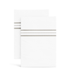 Ann Gish White Taupe King Hem Stripe Pillowcases