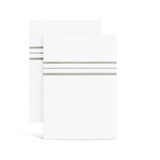 Ann Gish White Taupe King Hem Stripe Pillowcases