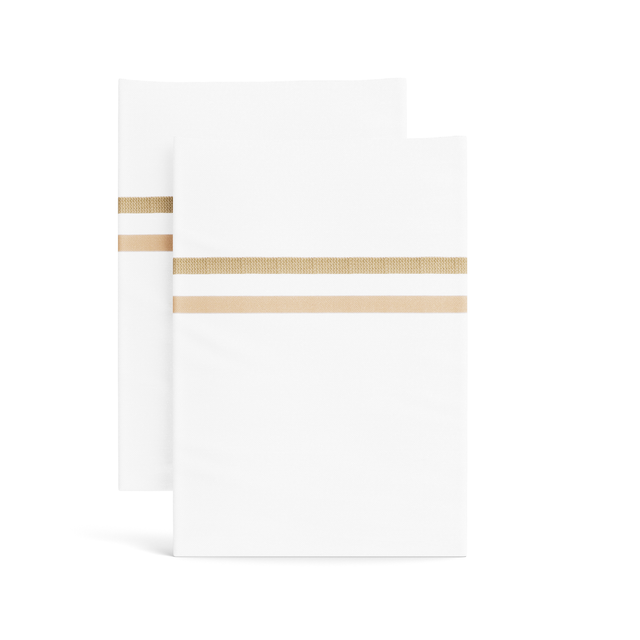 Ann Gish Taupe/Metal King Doppio Pillowcases