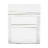 Ann Gish White Taupe Queen Hem Stripe Sheet Set