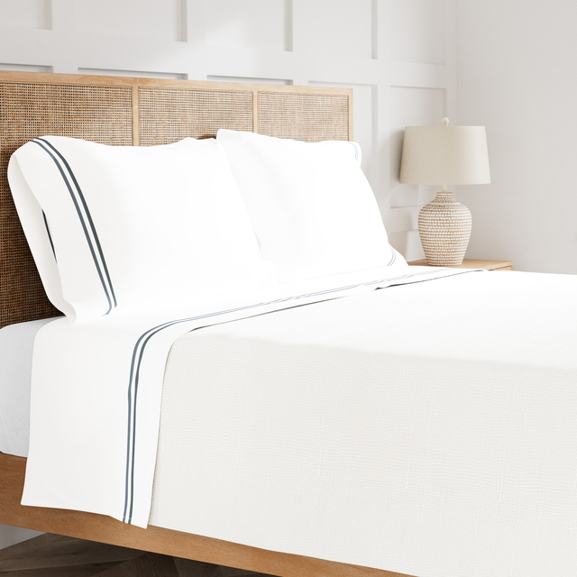 Ann Gish Blue/Indigo King Doppio Sheet Set