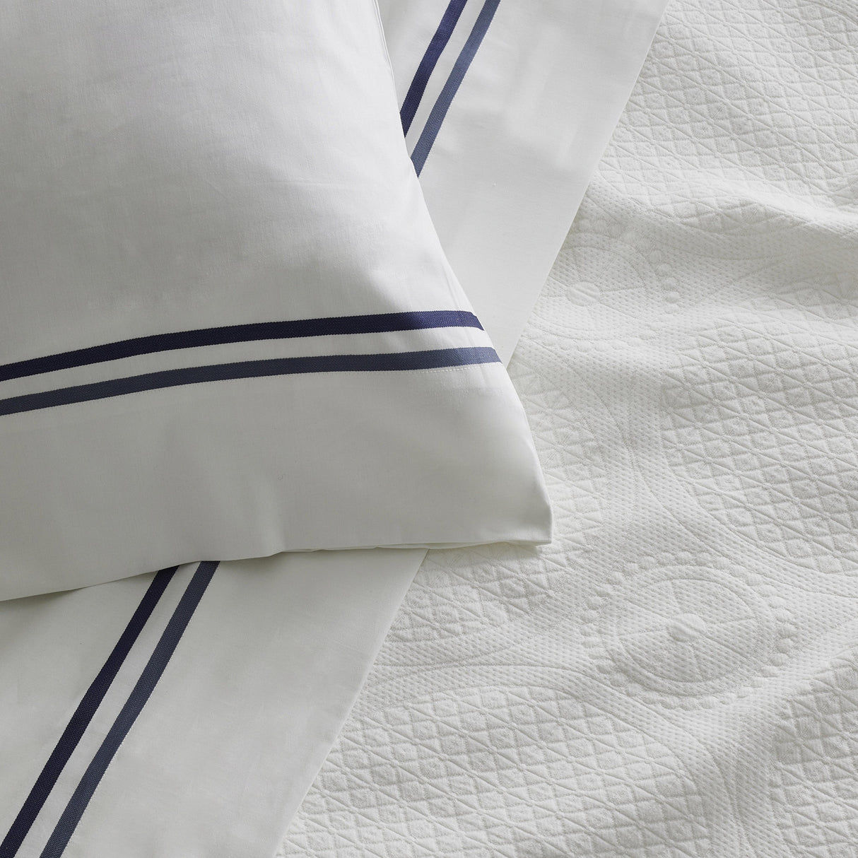 Ann Gish Blue/Indigo Queen Doppio Sheet Set