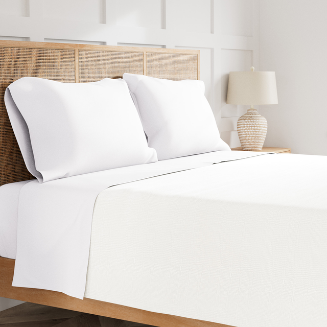 Ann Gish White King Linen Sheet Set