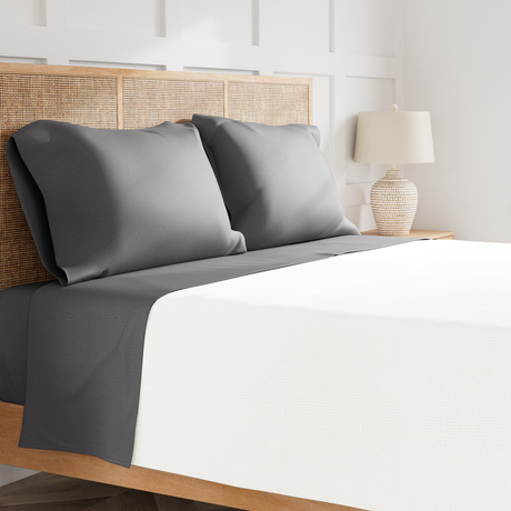 Ann Gish Charcoal Queen Linen Sheet Set