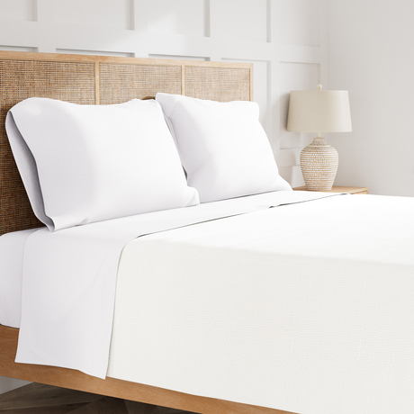 Ann Gish White Queen Linen Sheet Set