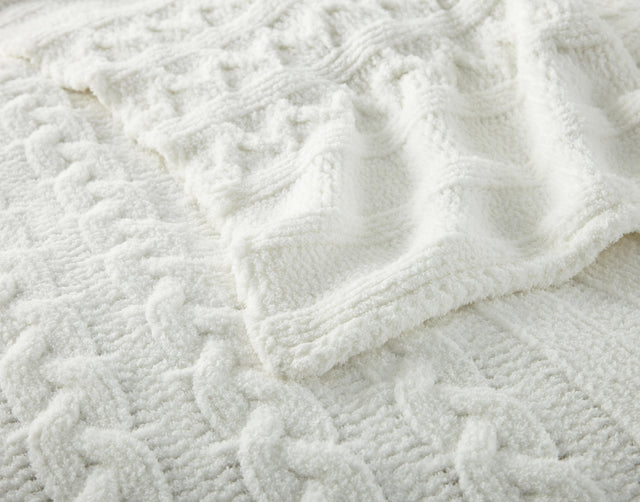 Peacock Alley WAFFLE KNIT 50x70 THR BLKT WHT